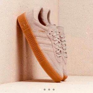 Adidas suede samba sneakers tan